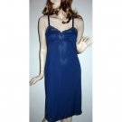 Vintage Lace Trimmed Midnight Blue Full Slip 34