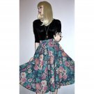 Hand Crafted Vintage Full Flared Skirt, Swing Style, Large Floral Tapestry Print - XS Hand Crafted Vintage Full Flared Skirt, Swing Style, Large Floral Tapestry Print - XS