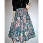 Hand Crafted Vintage Full Flared Skirt, Swing Style, Large Floral Tapestry Print - XS