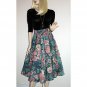 Hand Crafted Vintage Full Flared Skirt, Swing Style, Large Floral Tapestry Print - XS