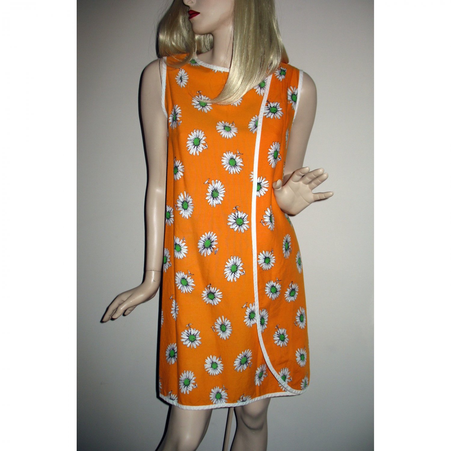 Authentic Vintage 1960s Three Armhole Wrap Around Mod Mini Dress S/M Authentic Vintage 1960s Three Armhole Wrap Around Mod Mini Dress S/M
