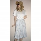 Vintage Skirt Full Gathered Casual Style Floral Stripe by Bechamel - Size L