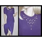 Vintage 80s does 40s Vintage Beaded Retro Dress Sarong Style Hip Drape Size 6/8