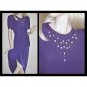 Vintage 80s does 40s Vintage Beaded Retro Dress Sarong Style Hip Drape Size 6/8