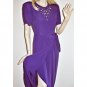 Vintage 80s does 40s Vintage Beaded Retro Dress Sarong Style Hip Drape Size 6/8