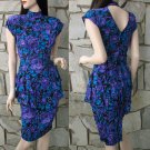 Vintage 80s Wiggle Dress Double Ruffled Hip Flounce