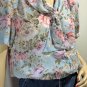 Vintage Blouson Blouse Robin Egg Blue Floral