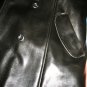 60s 70s Black Double Breasted Wrap Coat Huge Faux FUR Collar & Cuffs Spy Trench Coat-L / Large