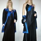 Saks Fifth Avenue Black Satin Robe and Nightgown Set - Size S Saks Fifth Avenue Black Satin Robe and Nightgown Set - Size S