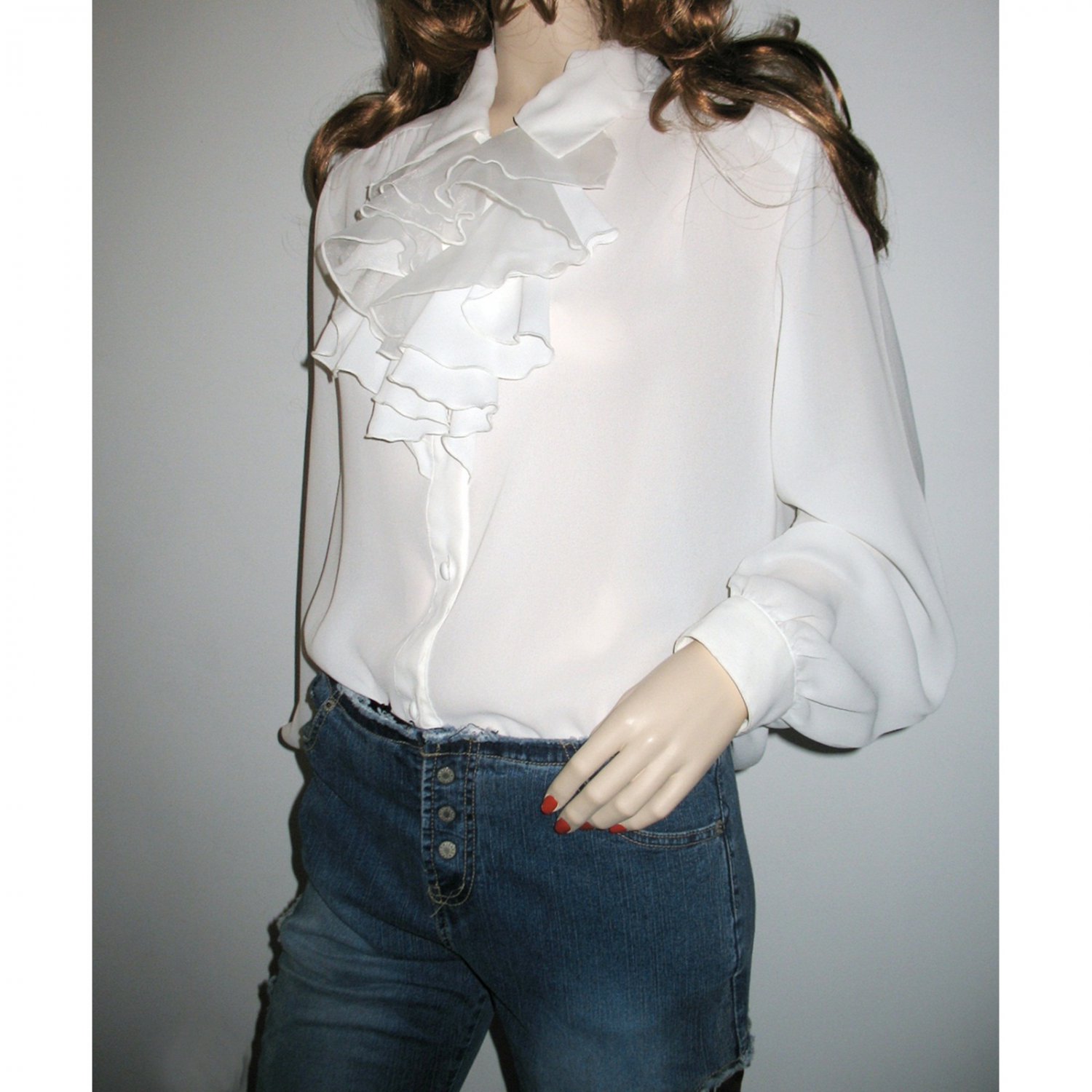 chiffon white blouse