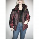 Vintage Burgundy Irridescent Ski Jacket Puffer Coat 80s Bomber Size Large Vintage Burgundy Irridescent Ski Jacket Puffer Coat 80s Bomber Size Large
