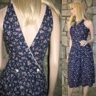 Vintage 70s Blue Gunne Sax Wrap Dress Sundress   XS/S Jessica McClintock
