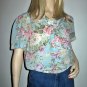 Vintage Blouson Blouse Robin Egg Blue Floral