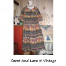 Hippie Boho Gypsy Festival Dress Blue and Peach