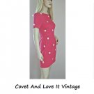 Vintage 60s Mod Mini Dress Figure Hugging Daisies Applique - Size Extra Small