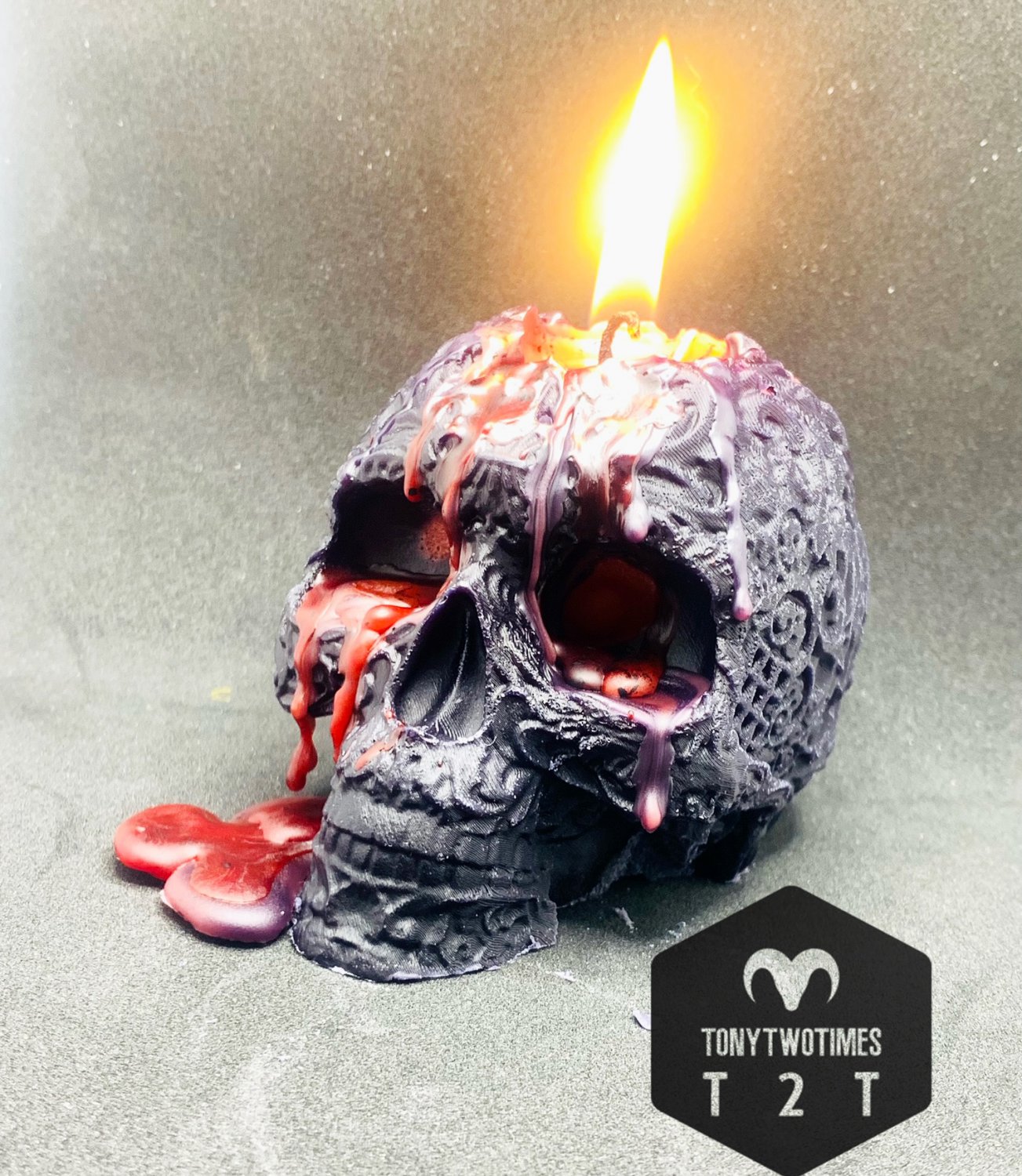 Ritual Bleeding Skull Candle