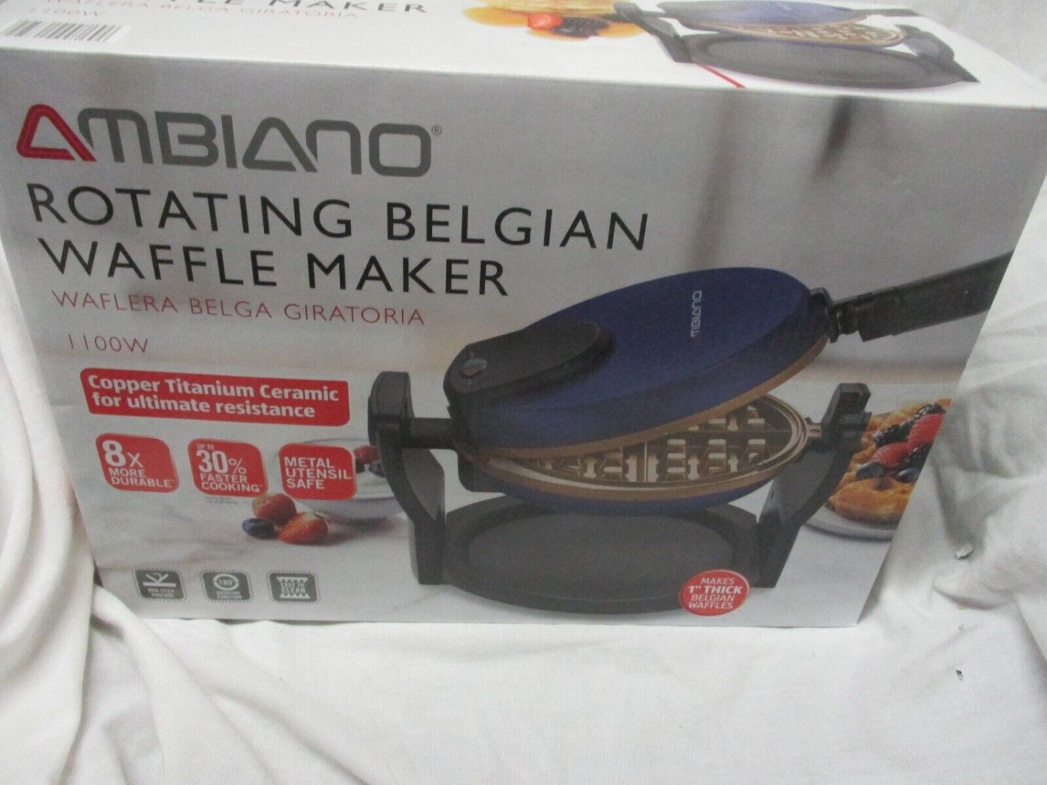 Ambiano Classic Rotating Belgian Waffle Maker 1100 Watt