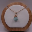 Necklace Pendant Natural Crystal Stone Wire Wrap Women Men Jewelry, gift box