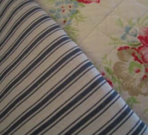 Ikea Alvine Rand Blue White Ticking Stripes Duvet Cover Set King