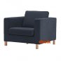 IKEA Karlanda Armchair SLIPCOVER Chair Cover LINDRIS Dark BLUE navy linen blend