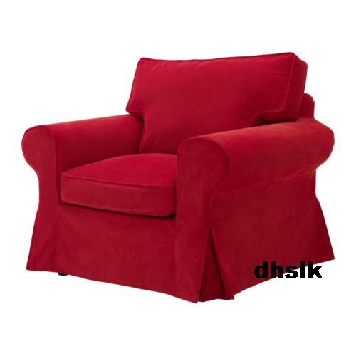 IKEA Ektorp Armchair SLIPCOVER Cover LEABY RED Corduroy New