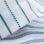 IKEA Tyra Blad TWIN Duvet Cover and Pillowcase Set Blue White Tiny Leaves STRIPES Kazuyo Nomura