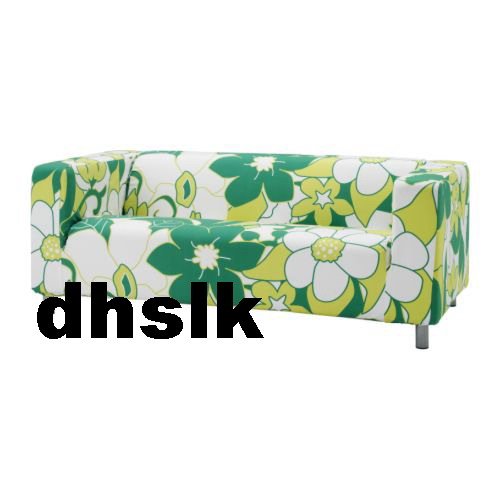 IKEA KLIPPAN Loveseat Sofa SLIPCOVER Cover VIMLE GREEN Mod FLORAL