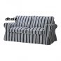 IKEA Ektorp Sofa Bed SLIPCOVER Cover TOFTAHOLM BLUE Stripes New