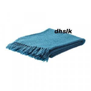 ikea ritva turquoise dark afghan blanket throw soft