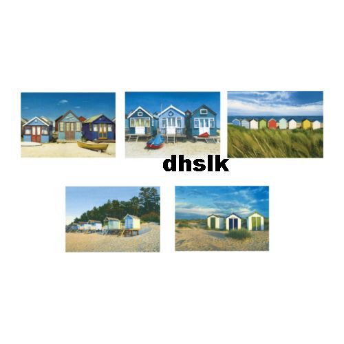Ikea ART Cards PRINTS Postcards BEACH HOUSE CABANA Huts Set 5