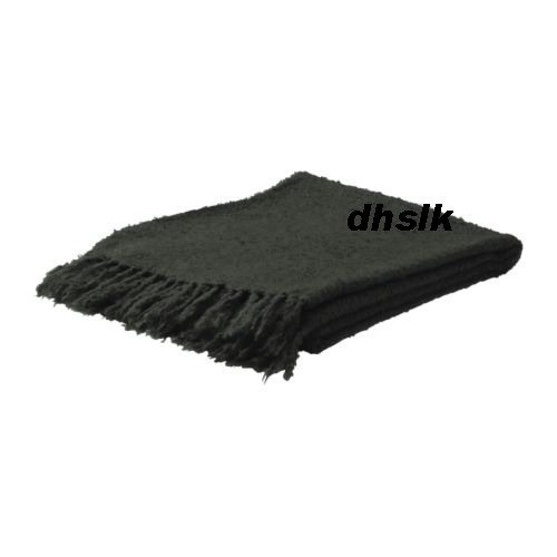 IKEA Ritva Dark GRAY Grey Throw BLANKET Afghan SOFT Mohair Blend New