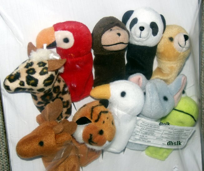 IKEA WILD ANIMAL Zoo 10 FINGER PUPPETS Toy Set XMAS Preschool