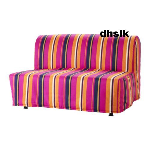 IKEA Lycksele Sofa Bed Sofabed SLIPCOVER Cover MIXDALA STRIPES Orange