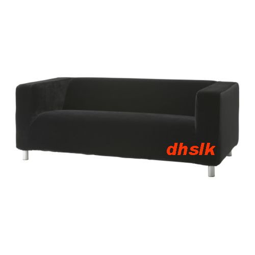 IKEA KLIPPAN Sofa SLIPCOVER Cover SALJE Sälje BLACK Plush SOFT New