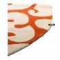 IKEA ANDREA RUND Round Area RUG 100 Wool ORANGE SWIRL Modern ART Kakel New