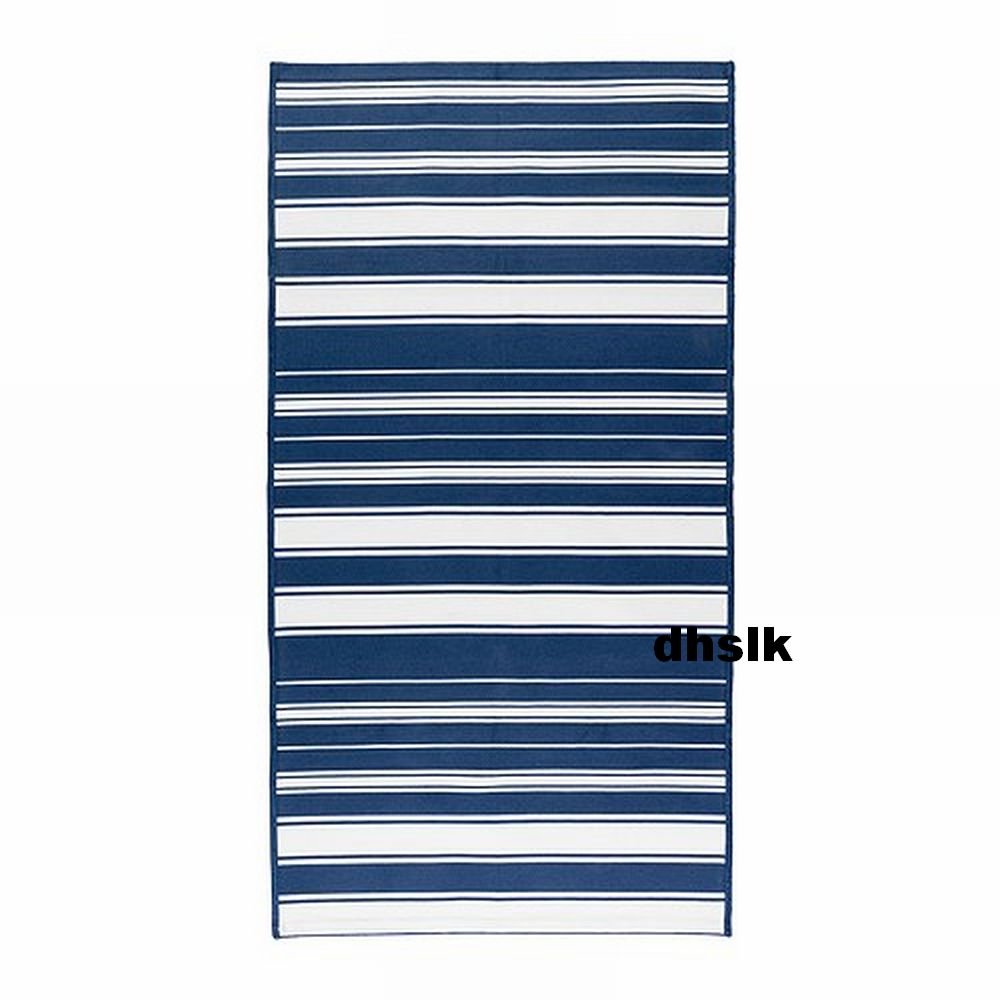 IKEA Alslev BLUE White STRIPES Area Throw RUG MAT Reversible Flatwoven New