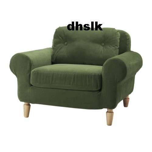 IKEA Lund Bjuv Armchair SLIPCOVER Cover SANGA GREEN Velvet New