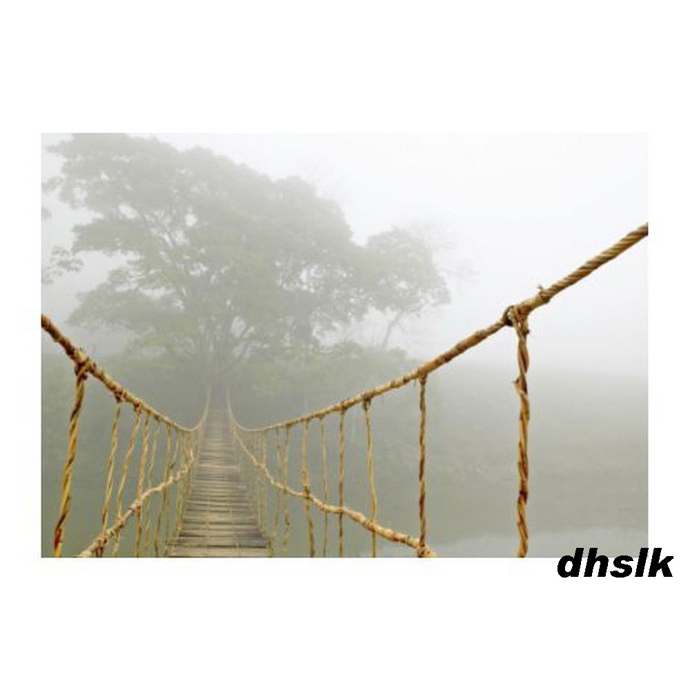 IKEA Premiar JUNGLE JOURNEY WALL ART Print HUGE Canvas TREE Bridge