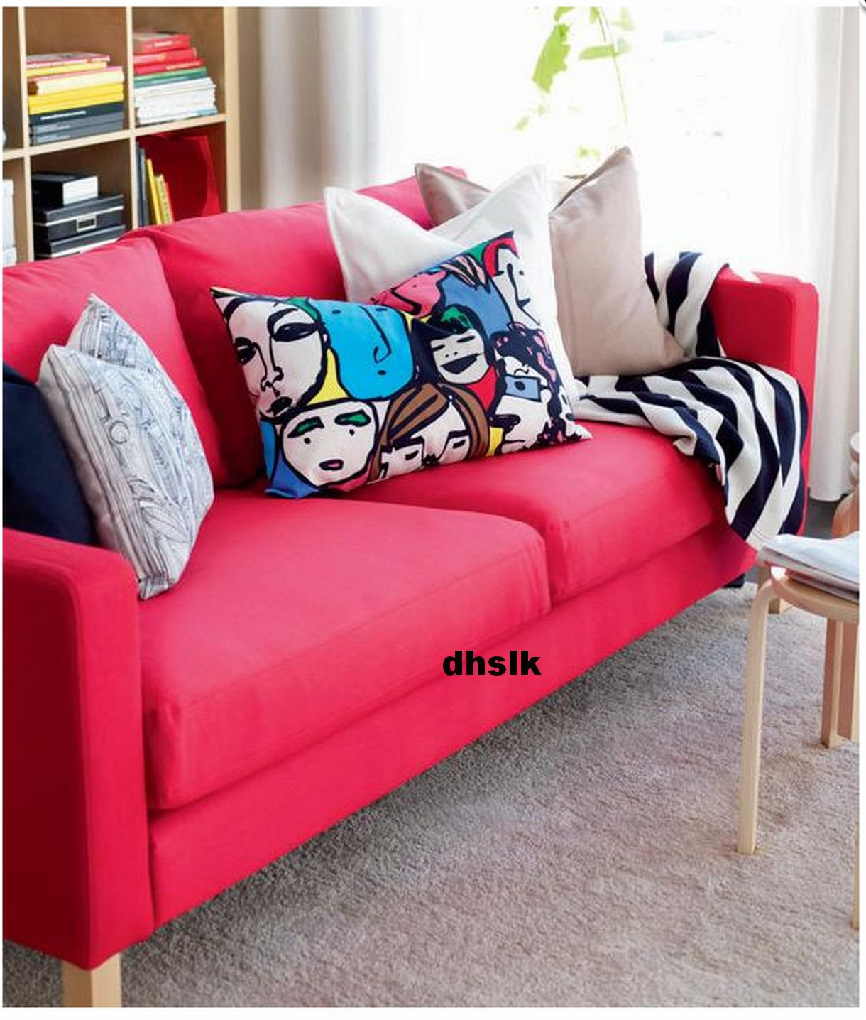 IKEA Karlstad Sofa Bed SLIPCOVER Sofabed Cover SIVIK PINK RED PinkRed