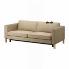 Ikea KARLSTAD Sofa Bed SLIPCOVER Sofabed Cover LINDO Beige Lindö Linen Blend