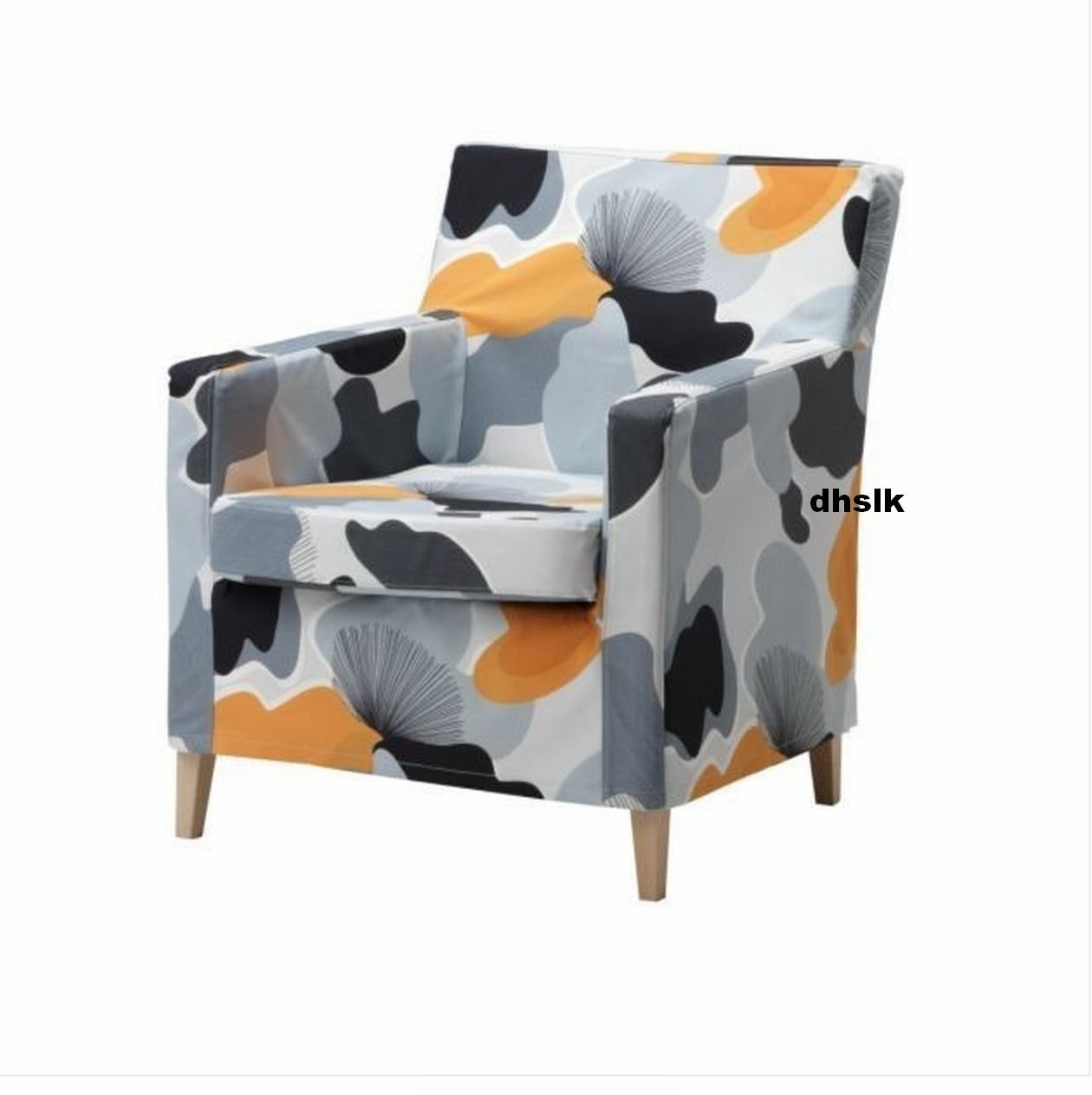 IKEA Karlstad Chair SLIPCOVER Armchair Cover ENINGE Orange White Black