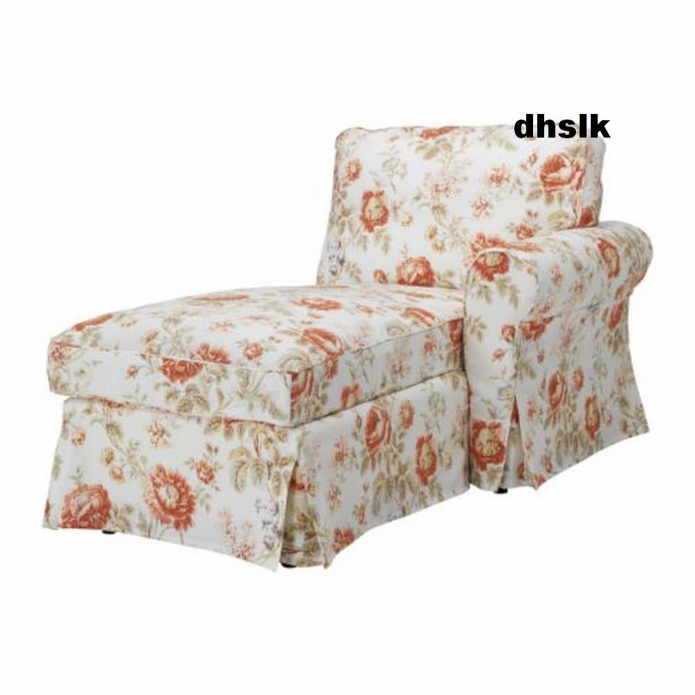 IKEA Ektorp Right Hand CHAISE Longue SLIPCOVER Cover BYVIK MULTI Floral ...
