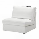 IKEA KIVIK 1 Seat Sofa SLIPCOVER Chair Cover BLEKINGE WHITE Cotton Machine Washable