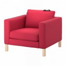 IKEA Karlstad Armchair SLIPCOVER Chair Cover SIVIK PINK RED Pink-Red