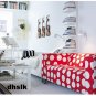 IKEA Bislev LARGE Area RUG Stripes Red Gray Multi Reversible Flatwoven 4'7" x 6'7" Cottage Cabin