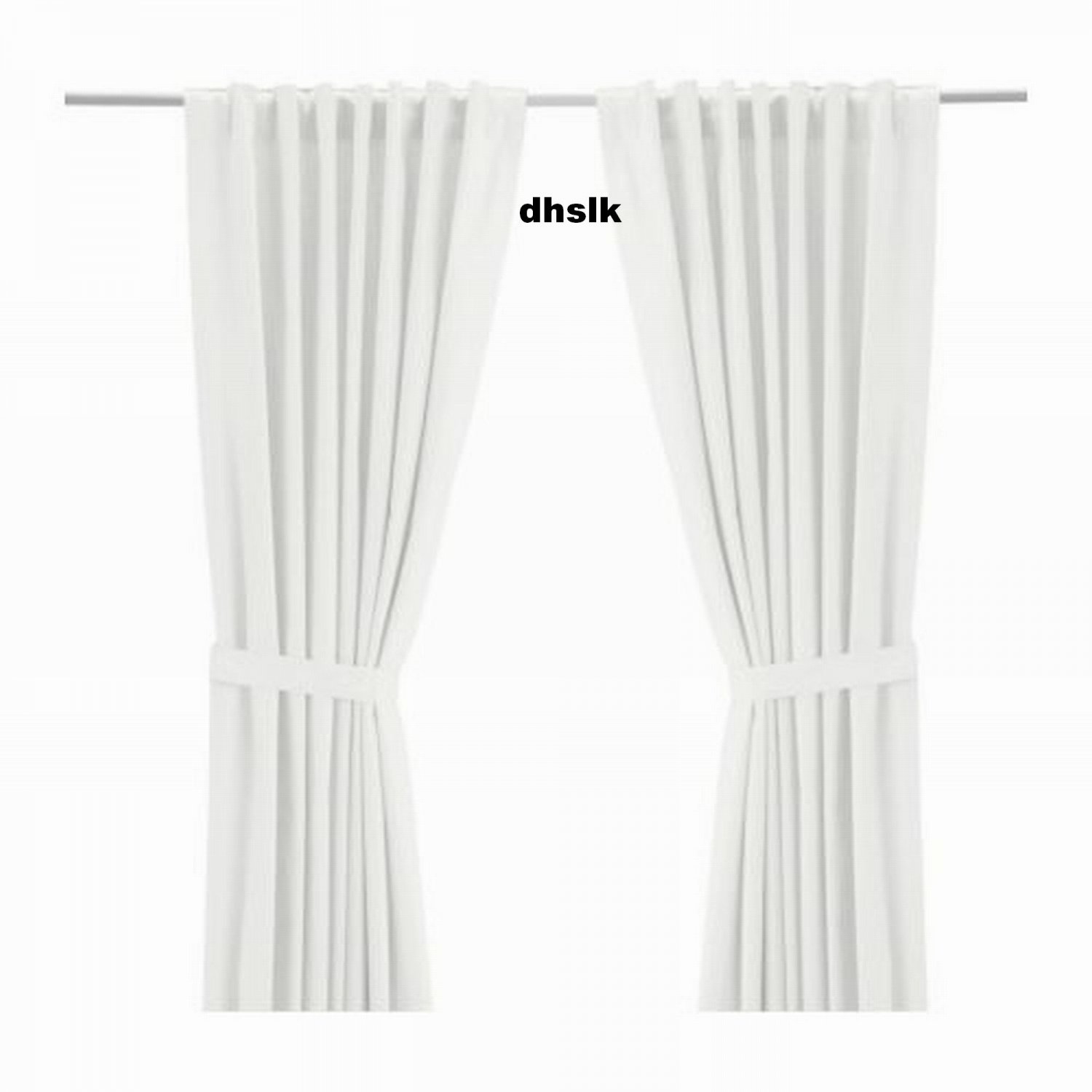 IKEA RITVA WHITE Off-white CURTAINS Drapes HEAVY COTTON 118"