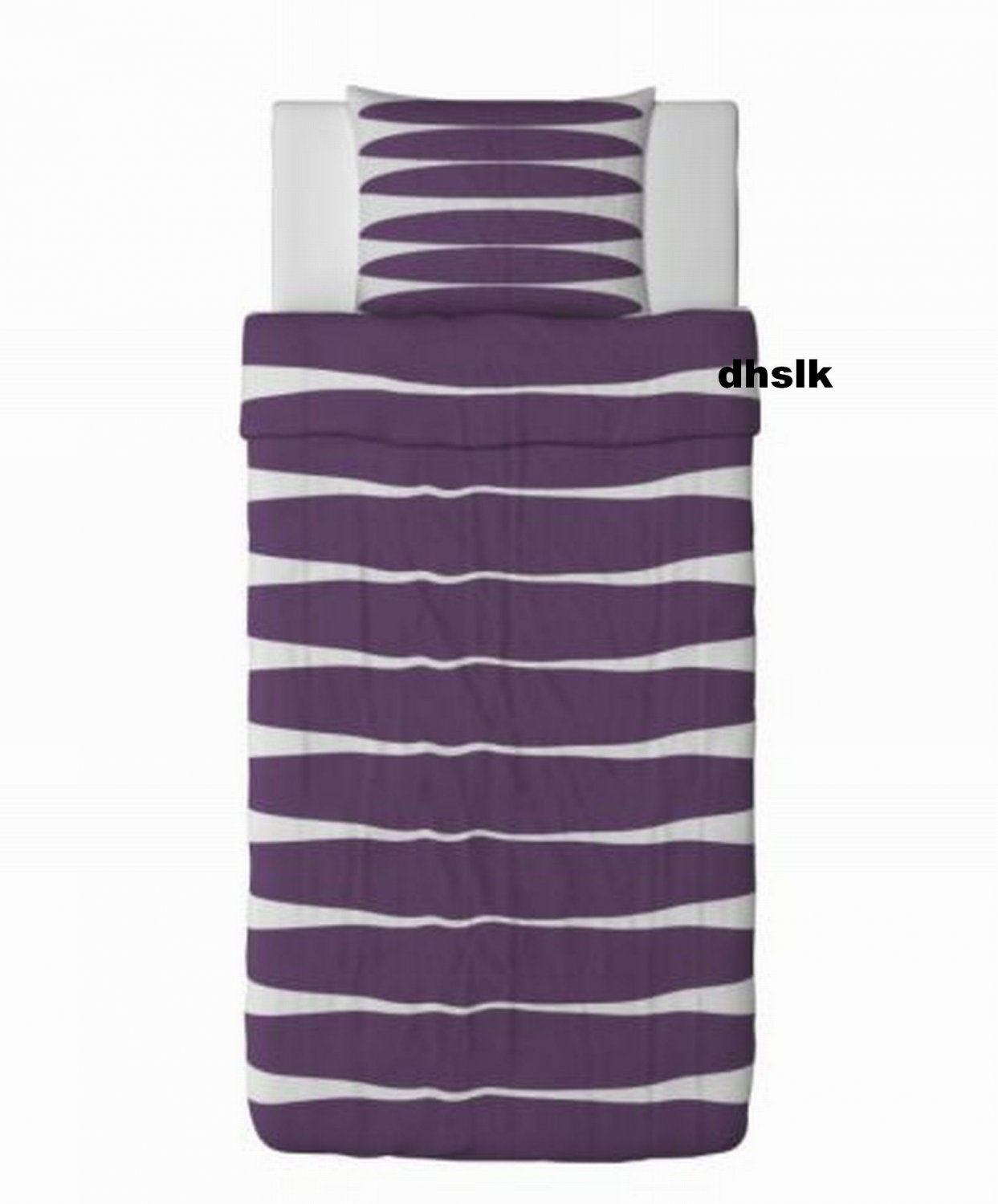 IKEA Papaver Oval TWIN Duvet COVER and Pillowcase Set LILAC Purple Yarn