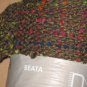 IKEA BEATA Afghan Throw BLANKET Gray Brown Green Textured Knit WOOL BLEND Soft