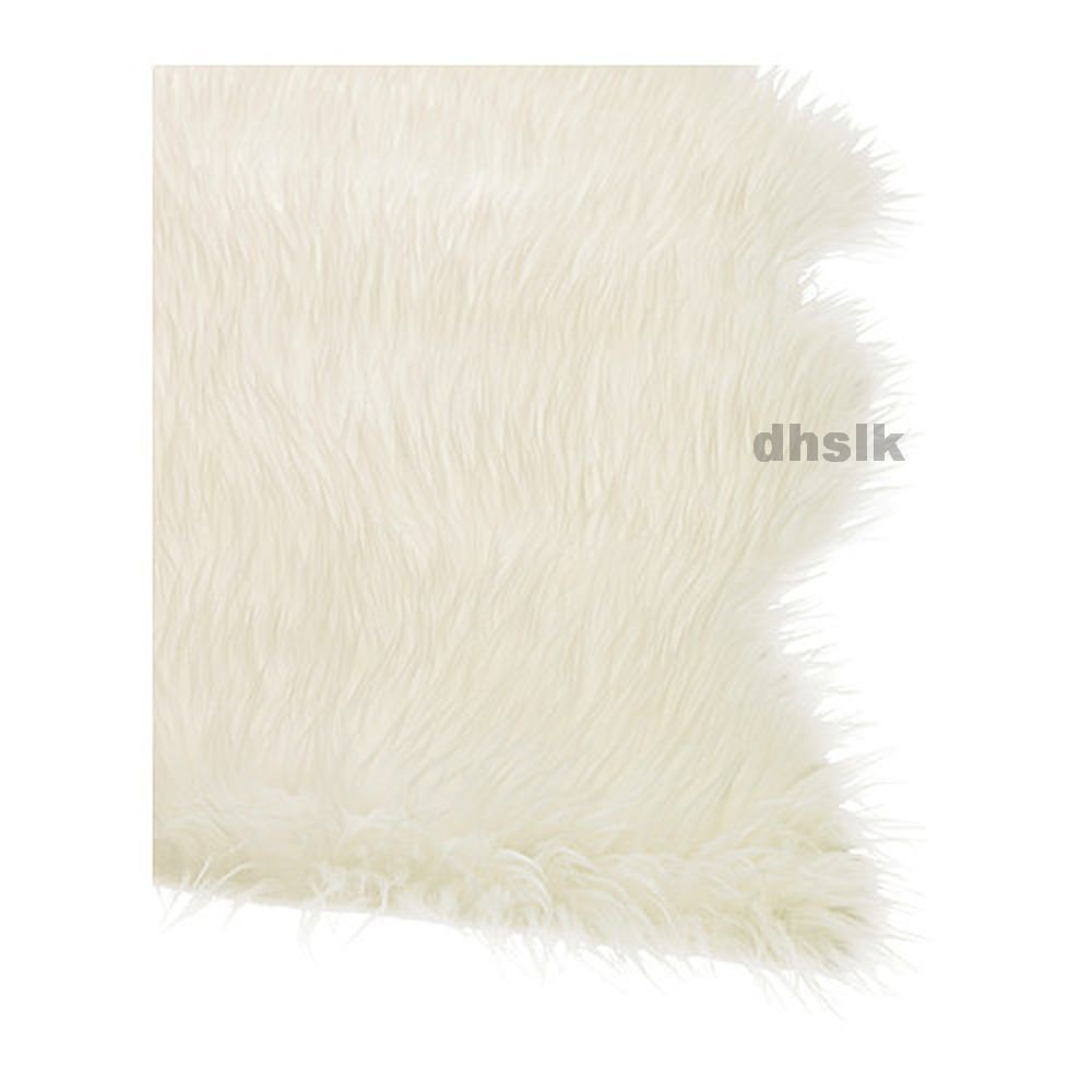 IKEA FAUX SHEEPSKIN Throw RUG Accent WHITE Soft TEJN Cuddly Relaxing