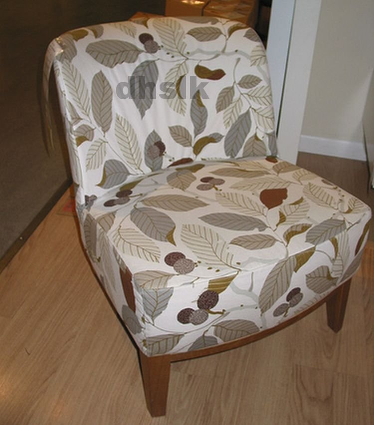IKEA Stockholm Easy Chair SLIPCOVER Cover BLAD Brown LEAF Pattern Bezug